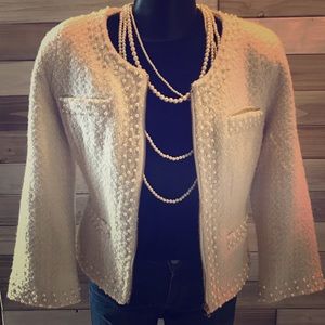 Aryn K white crop vintage style jacket